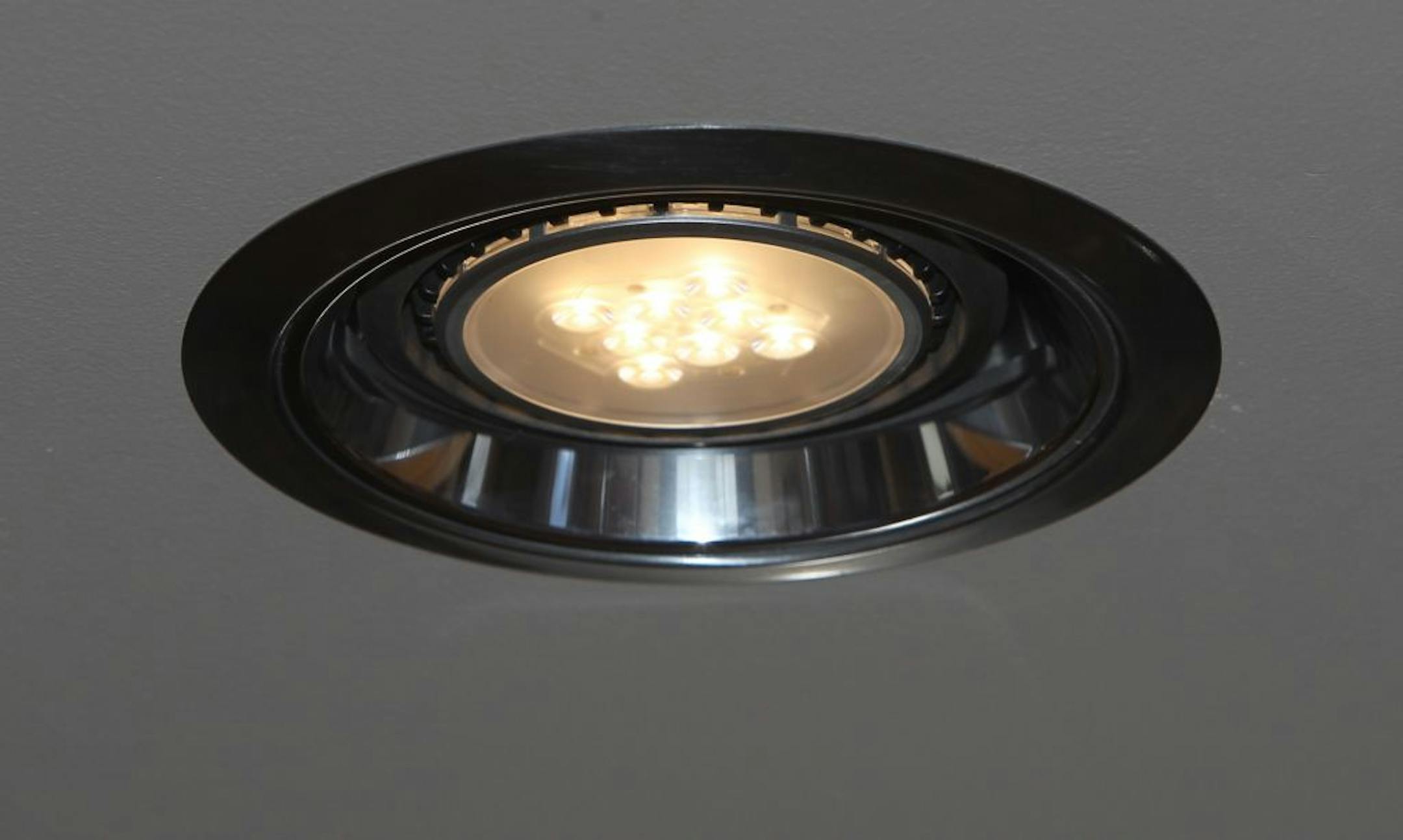 A recessed light fitted with a L.E.D. bulb is featured in the showroom of Studio 76 Kitchen and Baths, February 22, 2011 in Twinsburg, Ohio.
