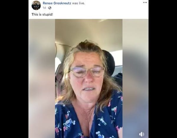 Renae Groskreutz, in her first video that criticizes a Waseca nursing home where a relatives lives. Credit: Waseca County District Court case file