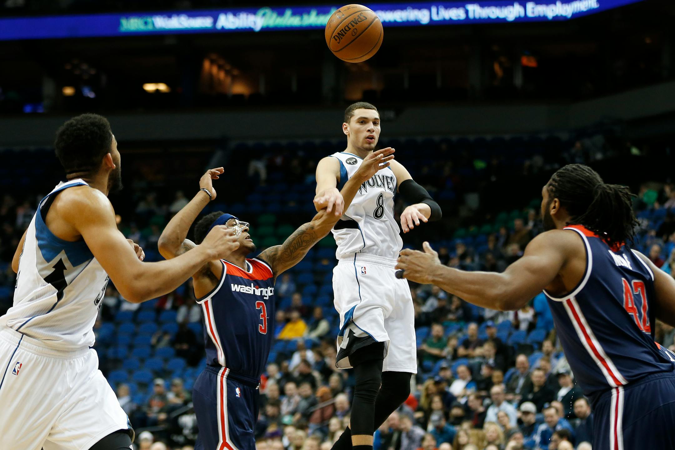 The Wolves&#x2019; Zach LaVine said his shoulder is &#x201c;messed up&#x201d; a bit but he enjoys more game time.