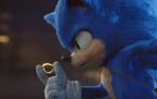 This image released by Paramount Pictures shows Sonic, voiced by Ben Schwartz, in a scene from "Sonic the Hedgehog ." (Paramount Pictures/Sega of Amer