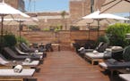 The Mercer Hotel&#x2019;s rooftop terrace abuts a Roman wall.