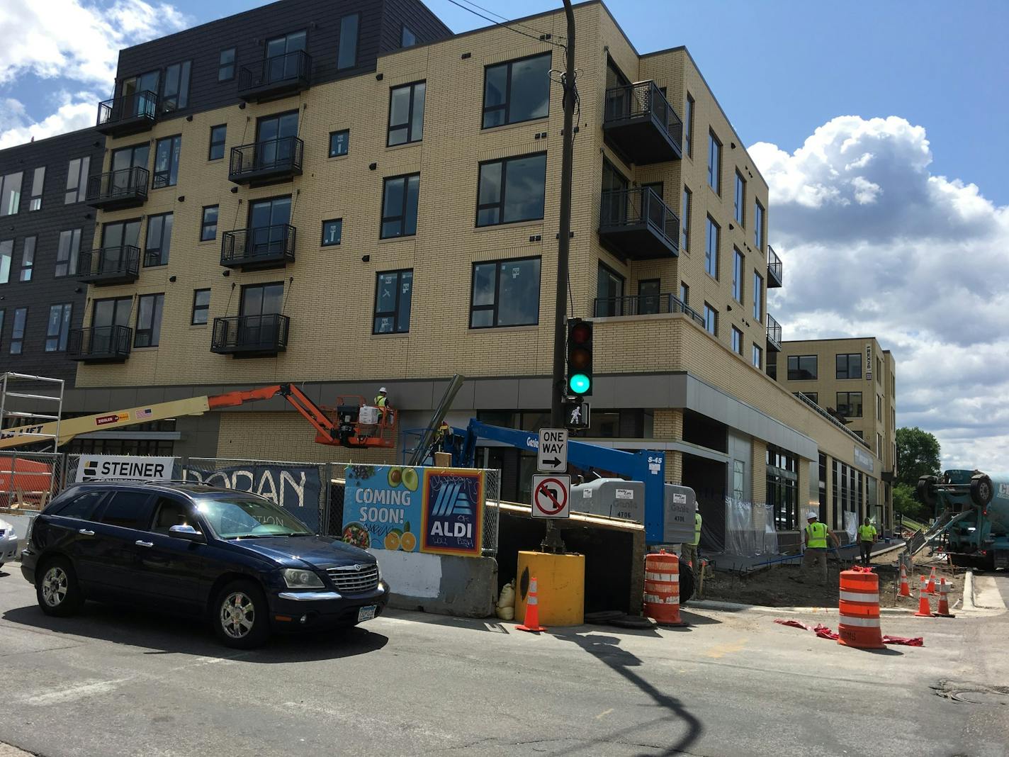 One of the two Aldi stores opening next month in the Twin Cities is in this mixed-use development at W. 26th St. and Lyndale Avenue S. in Minneapolis.