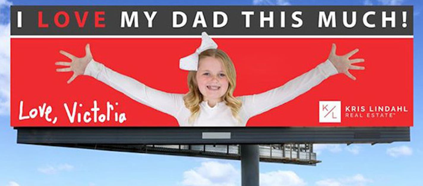 Kris Lindahl's ex-wife helped orchestrate a Father's Day billboard featuring the couple's daughter.