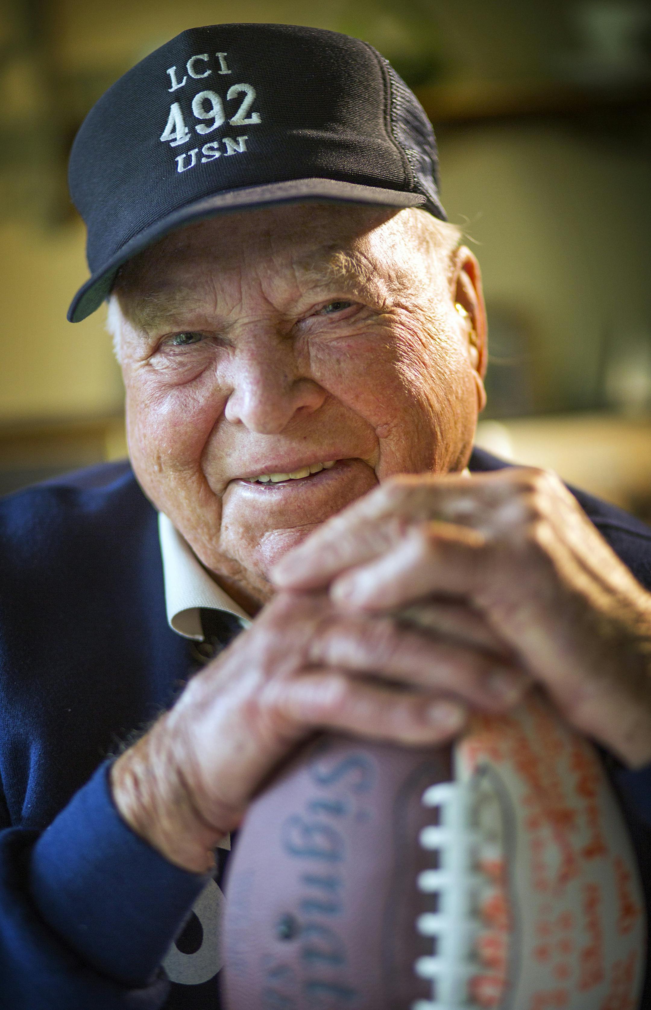 Stan Nelson, then a standout athlete at Augsburg College, enlisted in the Navy the day after Japan attacked Pearl Harbor on Dec. 7, 1941. He was at Omaha Beach on D-Day.