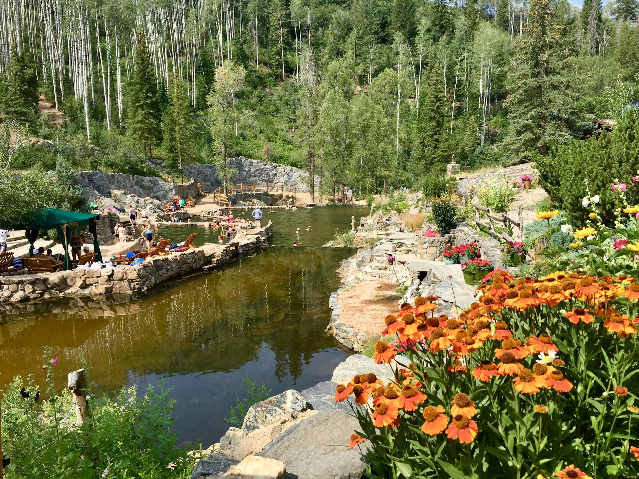 Strawberry Park Hot Springs draw visitors year-round to Steamboat Springs, a mountain town in Colorado's Rocky Mountains.