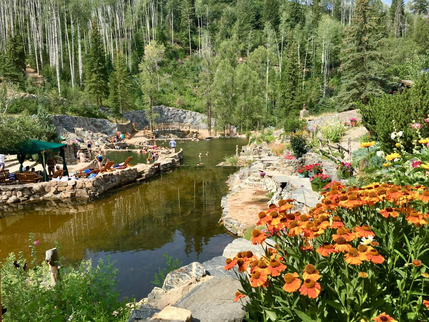 Strawberry Park Hot Springs draw visitors year-round to Steamboat Springs, a mountain town in Colorado's Rocky Mountains.