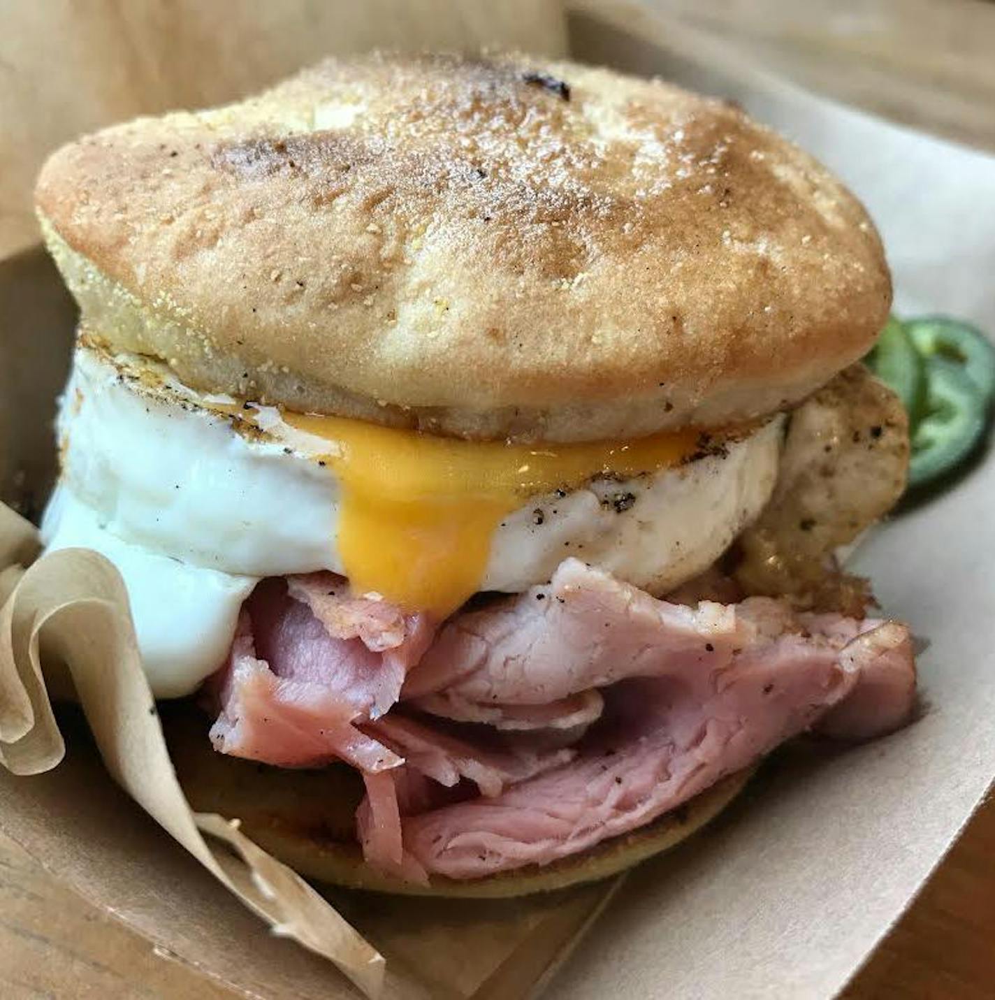 Breakfast sandwich at Lowry Hill Meats