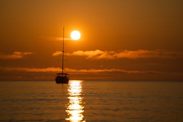 Sunrise on Lake Superior as seen from Stockton Island, part of the Apostle Islands National Lakeshore.