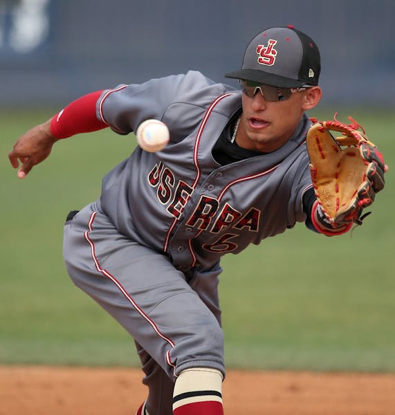 Royce Lewis (6) of the JSerra Catholic High School Lions in the field during a game against the St. John Bosco High School Braves at St. John Bosco H.