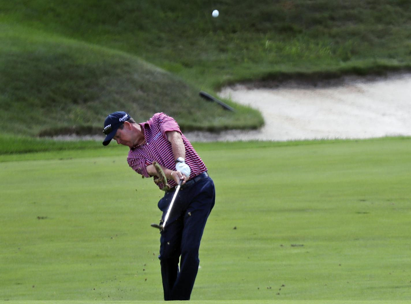 Glen Day approached the green on 18th which finished up and down.]The 2016 3M Championship Tournament features the returning champion Kenny Perry, former champion Bernhard Langer, and for the first time John Daly. Richard Tsong-taatarii@startribune.com