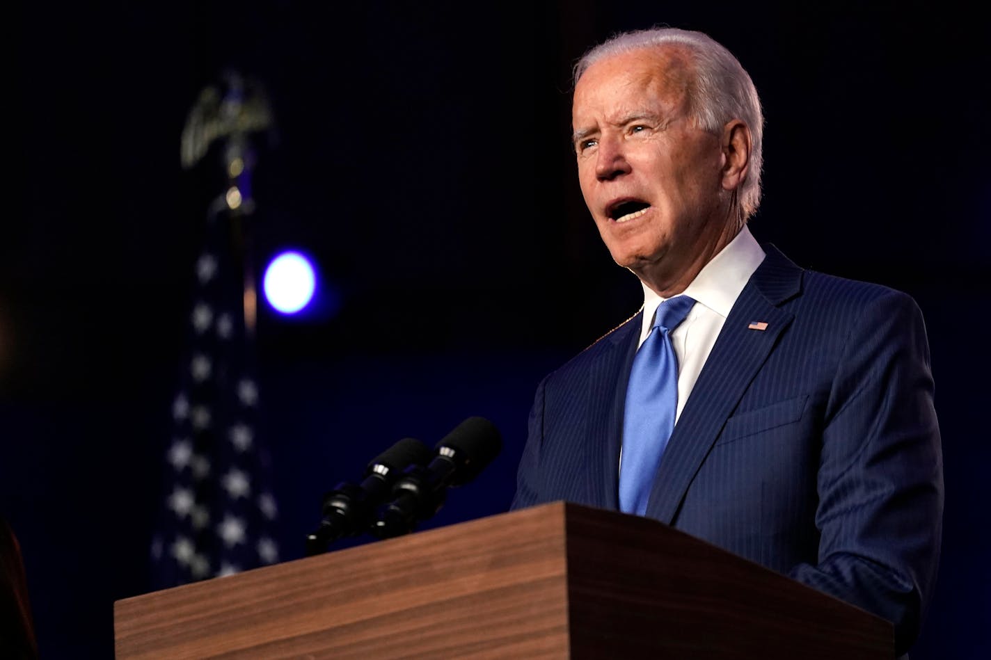 "Never forget the tallies aren't just numbers: They represent votes and voters," Democratic presidential candidate former Vice President Joe Biden said Friday in Wilmington, Del.