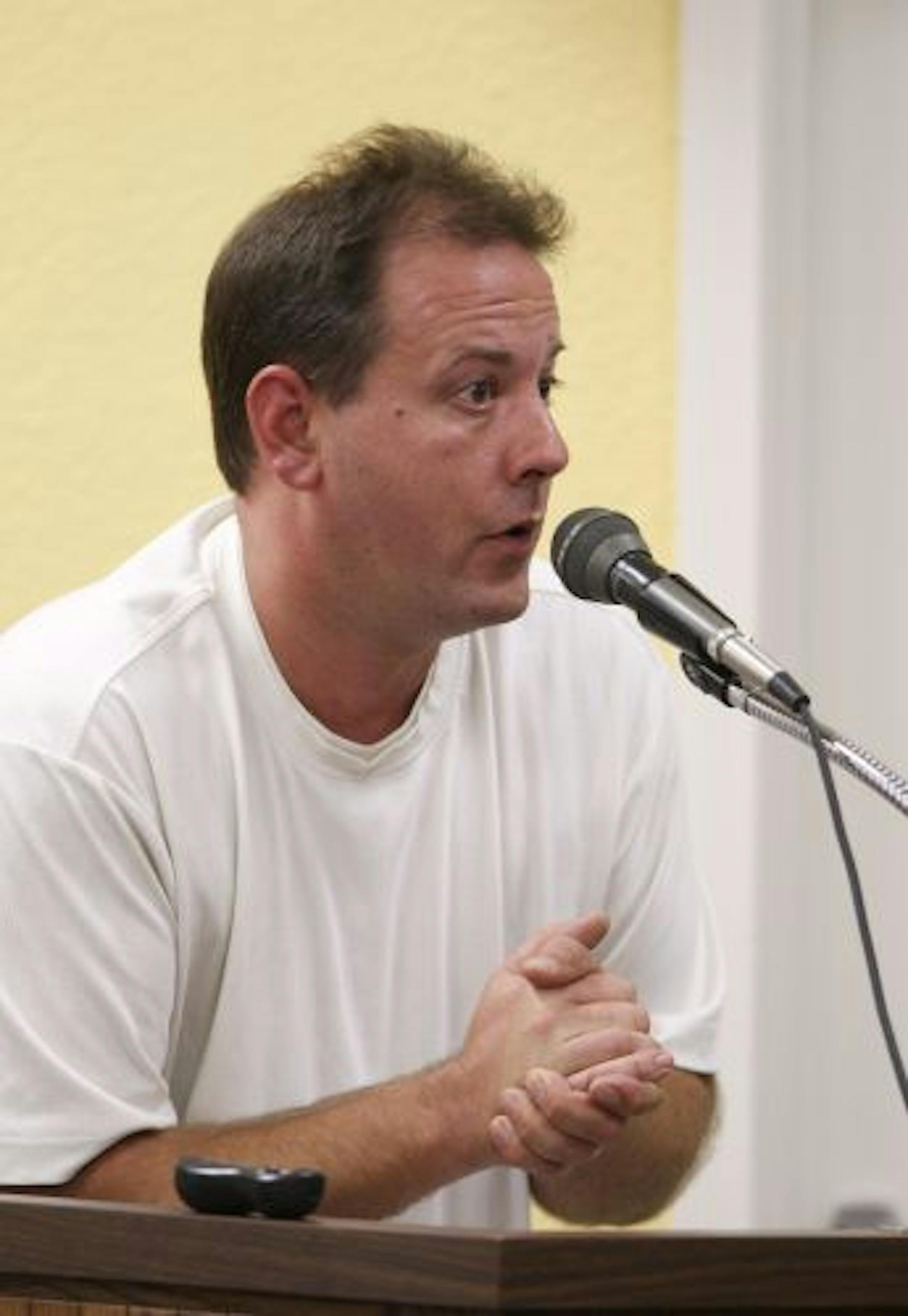 Joshua Wickander addressed the Minneapolis school board on Tuesday.