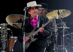 Bob Dylan performs in 2010 in London.