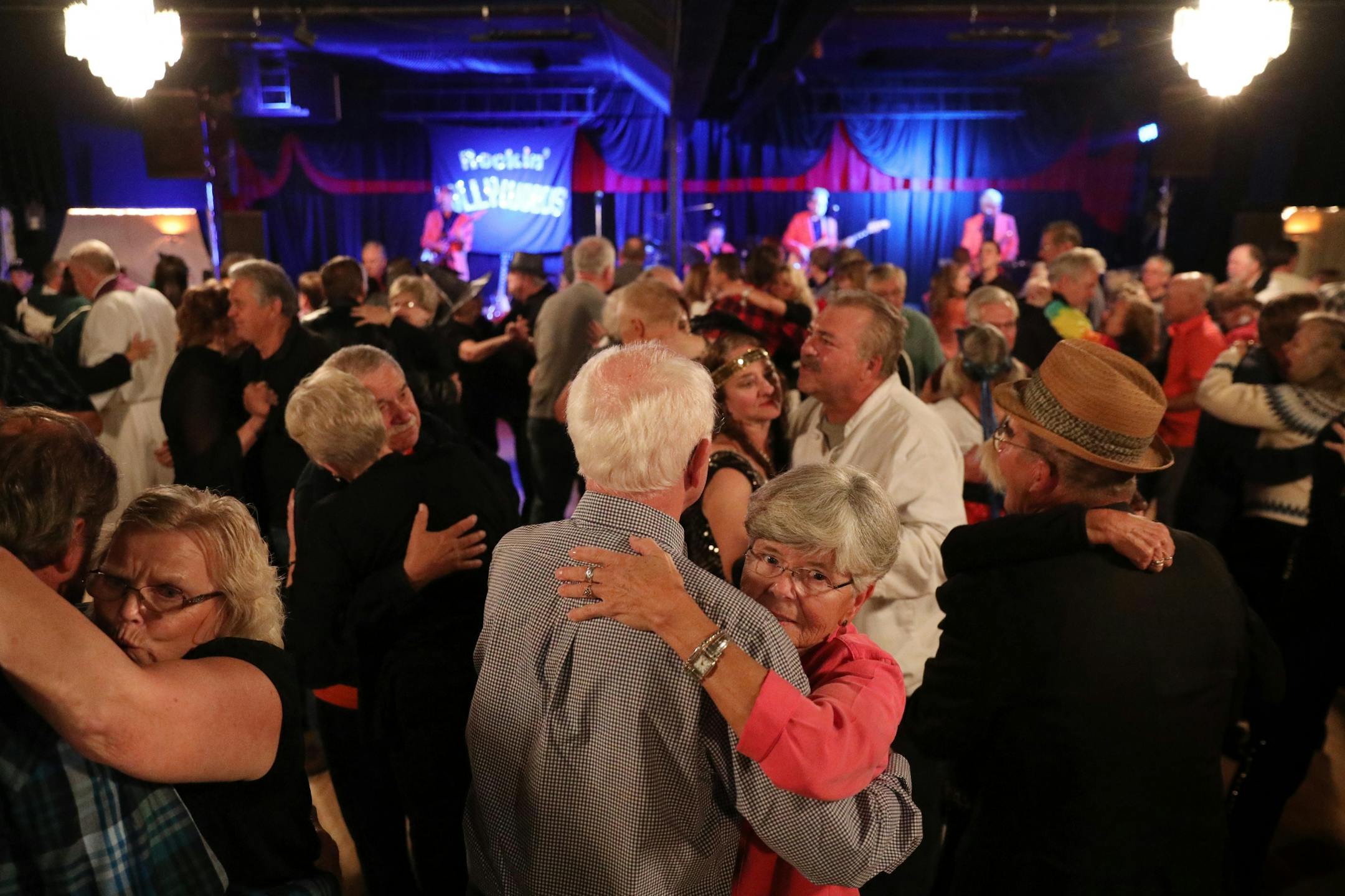 Leon and Diane Pearson of White Bear Lake danced together as the Rockin' Hollywoods played.