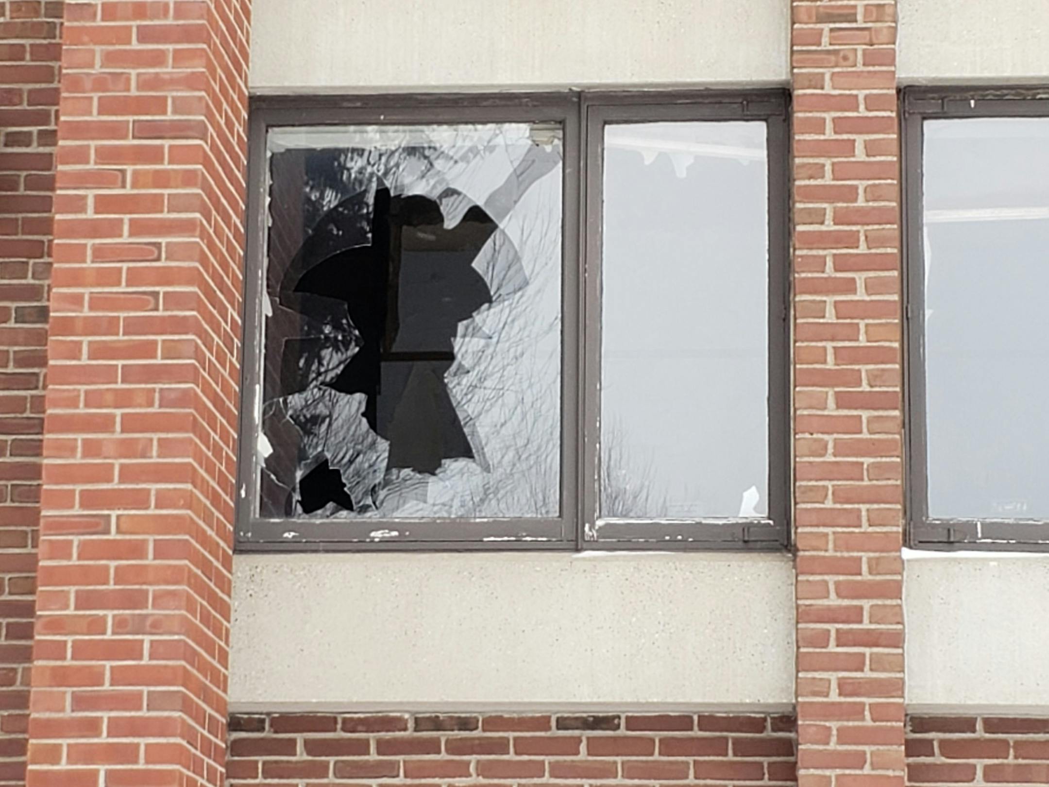 A shattered window in the former Sholom Home East, which has stood vacant in St. Paul since 2012.
