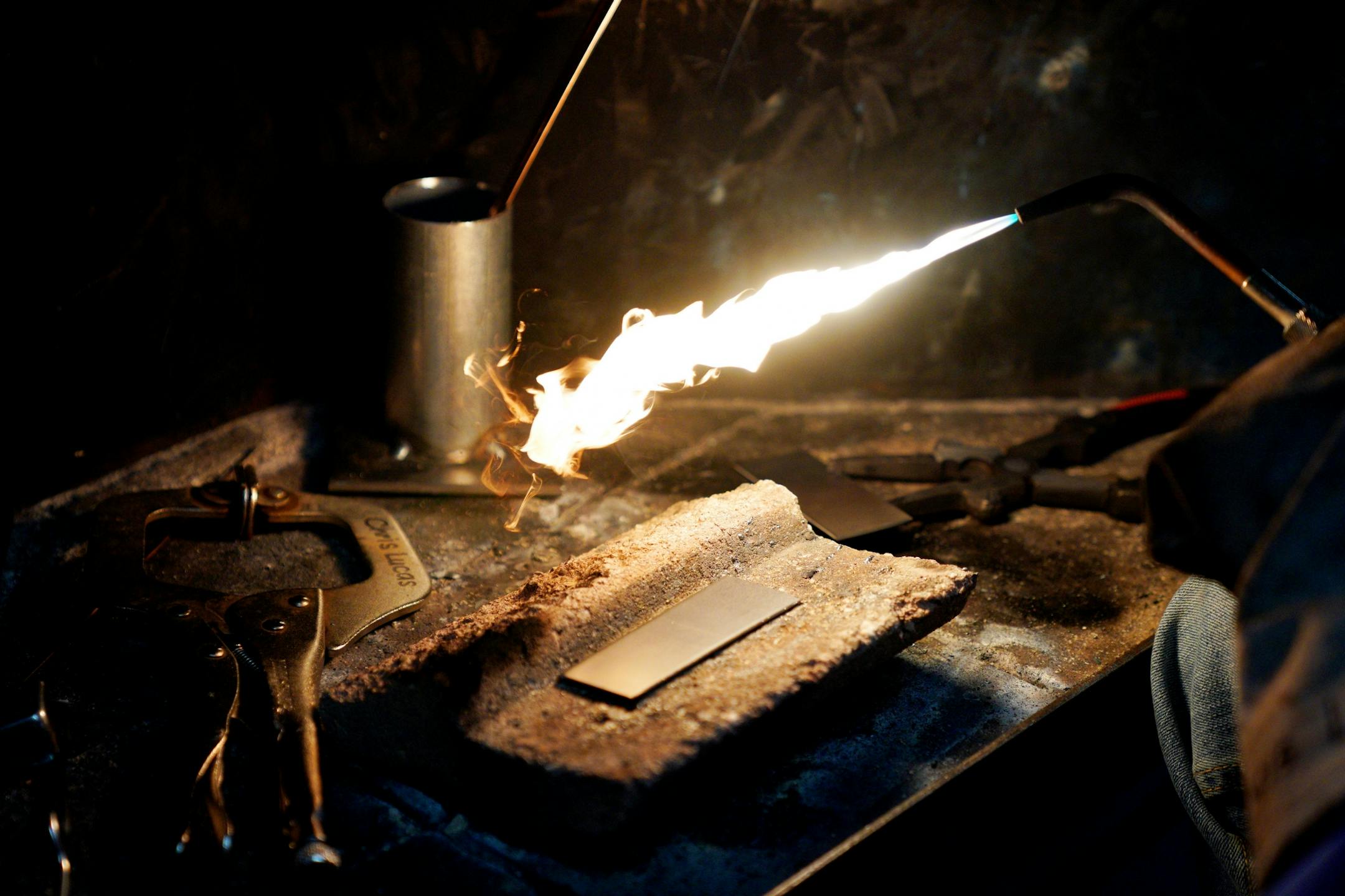 Chris Lucas of Red Wing, who moved to the town from California specifically to enroll in the Bicycle Design and Fabrication program, practiced his welding technique.