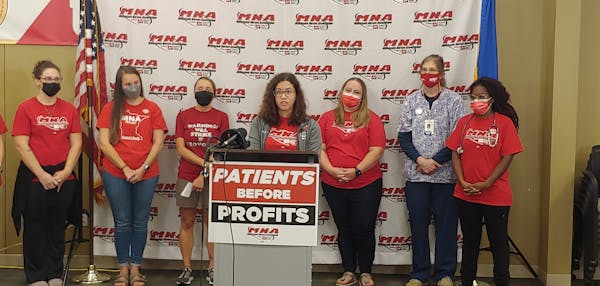 Nurse Caitlin Moran from Methodist Hospital in St. Louis Park discussed staffing and retention concerns on Tuesday that prompted her to vote to author