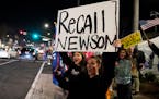 A Nov. 21, 2020, demonstration in Huntington Beach, Calif., calling for a recall on Gov. Gavin Newsom following a stay-at-home order amid the COVID-19