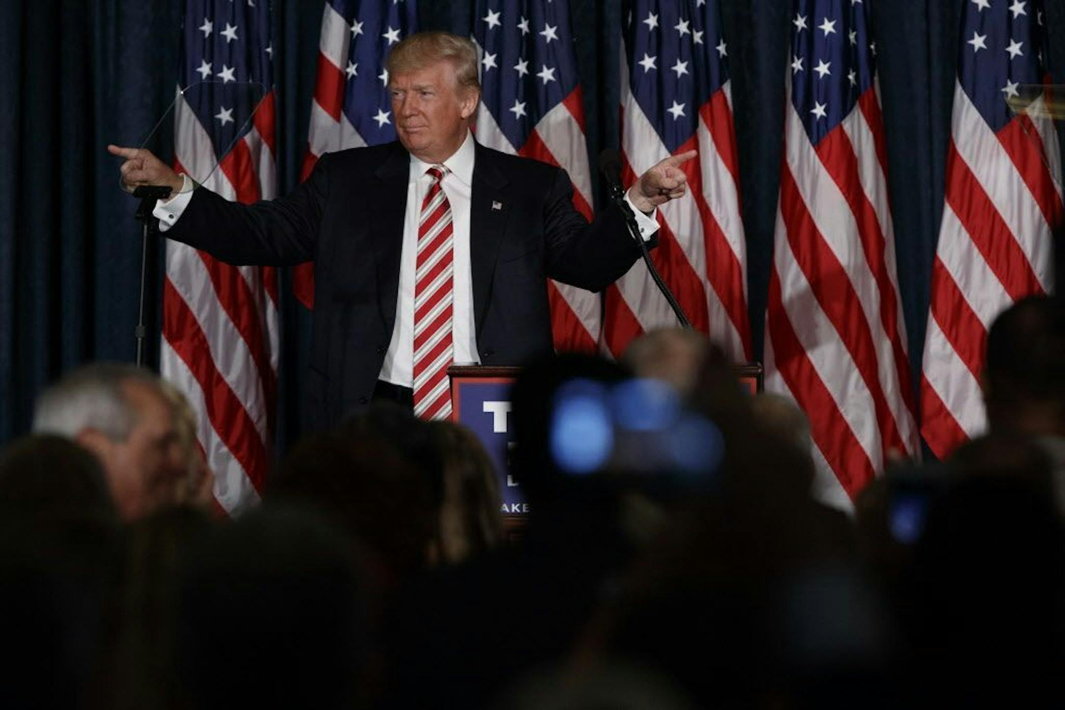 Republican presidential candidate Donald Trump speaks about national security, Wednesday, Sept. 7, 2016, at the Union League in Philadelphia.