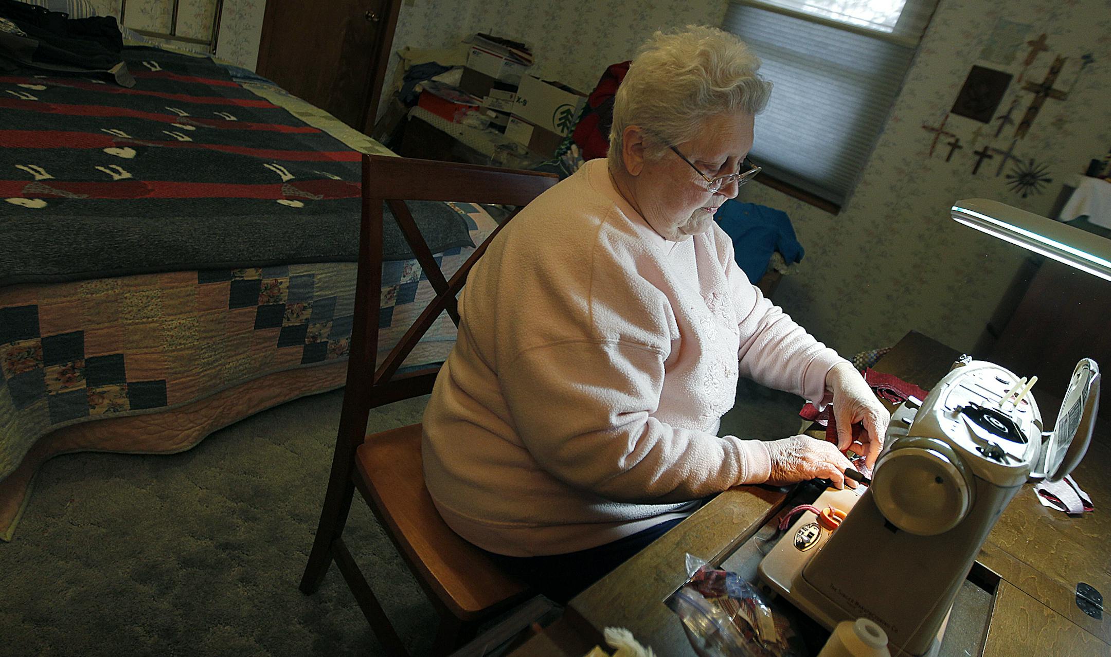 Dorelle Malmberg has spent many loving hours sewing quilts for those returning from war. Malmberg and other women of Litchfield want to make sure their soldiers receive a warm welcome.