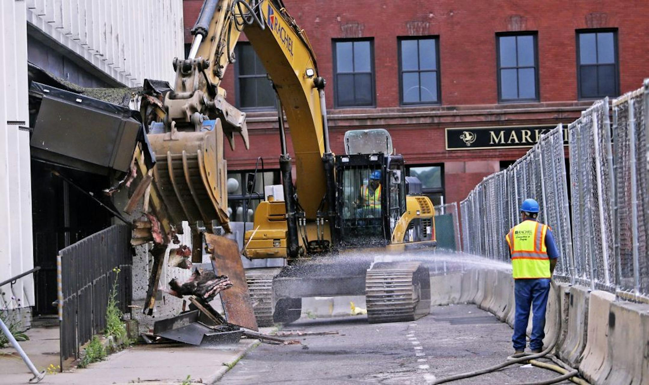 A portion of the Diamond Products building was demolished during the ceremony Saturday, July 13, 2013, in St. Paul, MN.