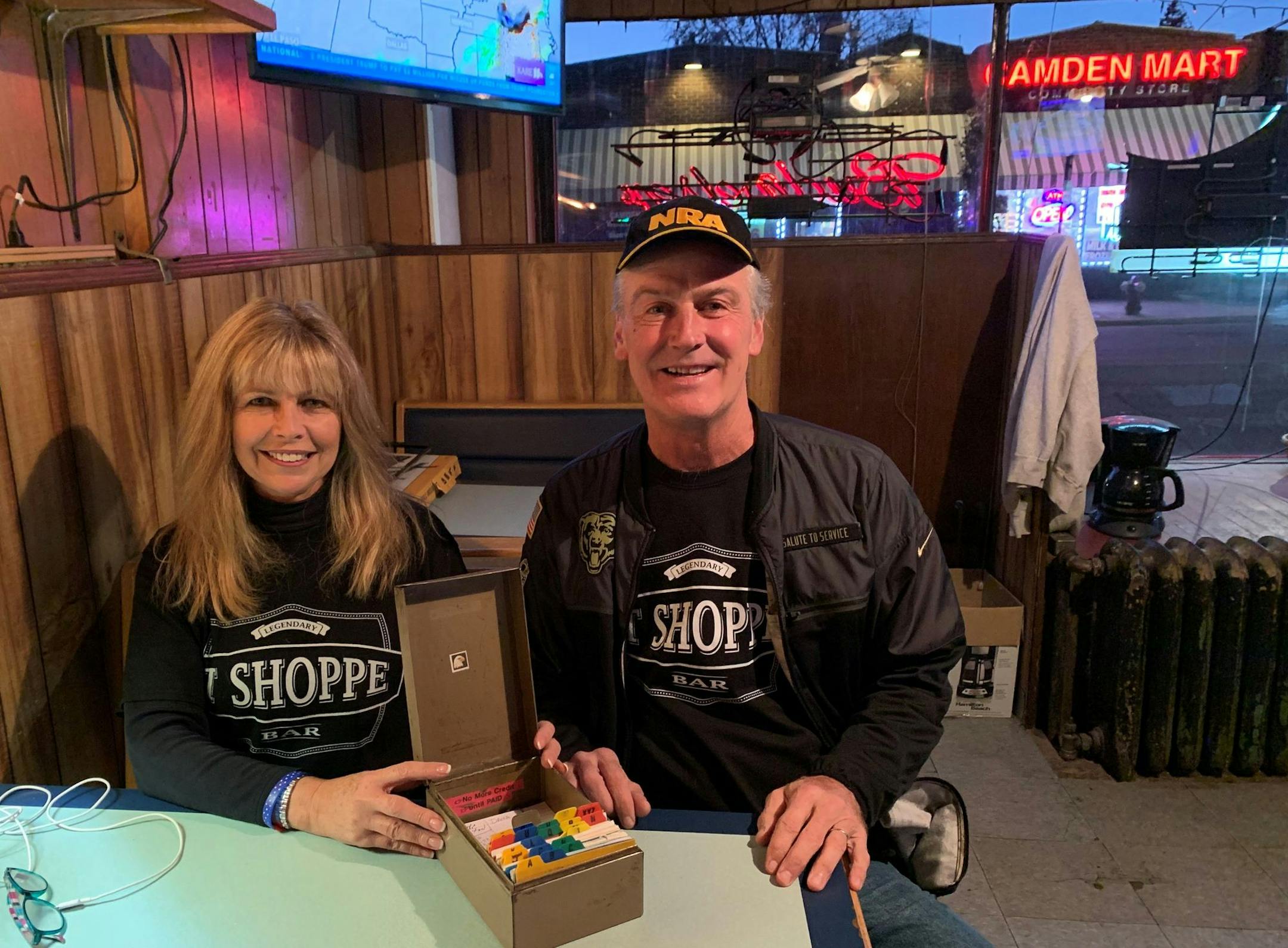 The T-Shoppe -- the last bar serving 3.2 beer in the Twin Cities -- trusts its customers enough to let them run a tab. Owners Marion and Joe Abell keep a running tally in a battered metal box for the regulars they treat more like family.