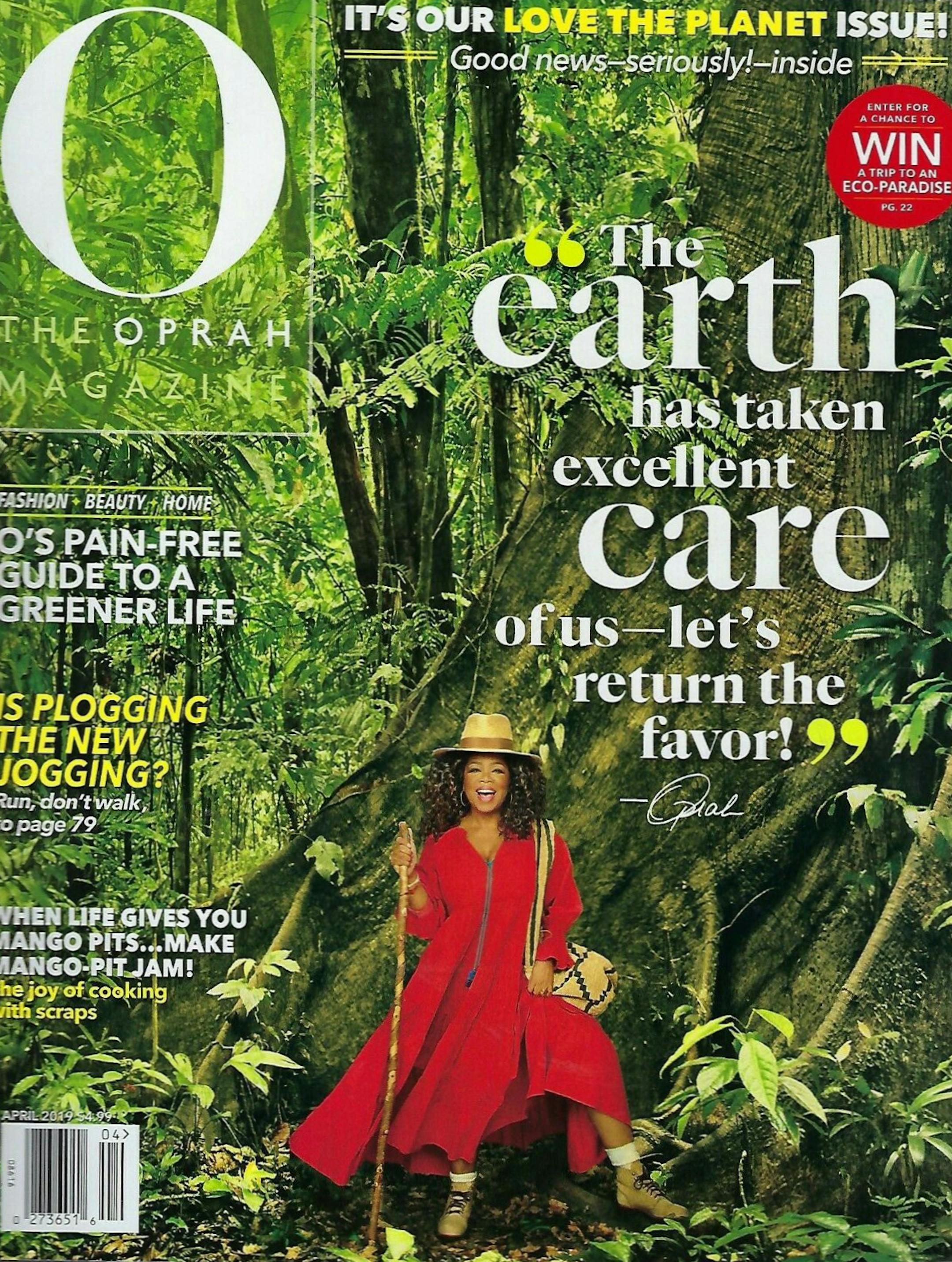 Oprah Winfrey wears Red Wing boots on the cover of the Apri l2019 issue of O.