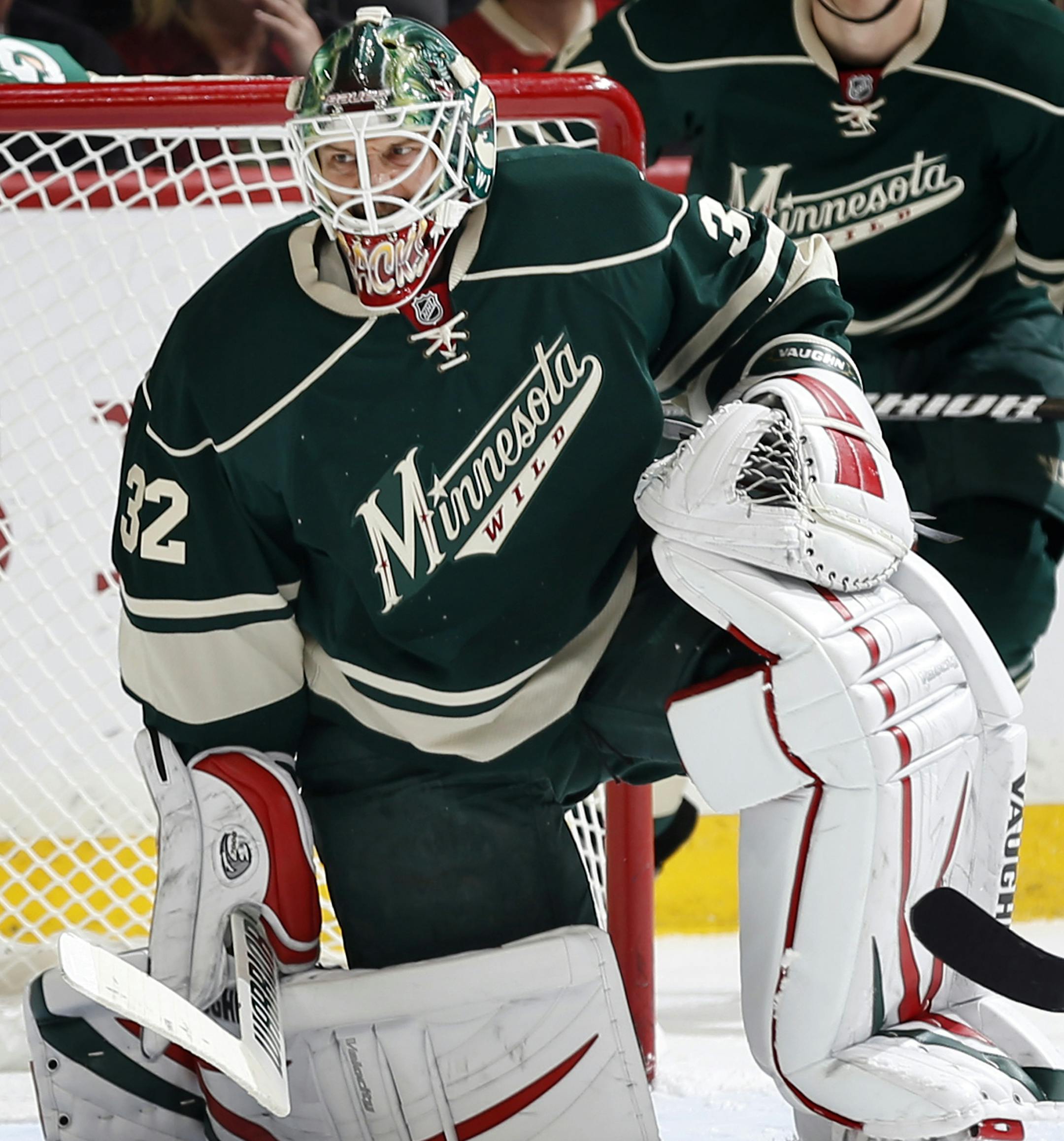 Minnesota Wild goalie Niklas Backstrom (32) in the first period. ] CARLOS GONZALEZ cgonzalez@startribune.com - January 30, 2013, St. Paul, Minn., Xcel Energy Center, NHL, Hockey, Minnesota Wild vs. Chicago Blackhawks ORG XMIT: MIN1301302238122912