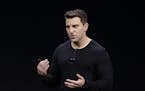 FILE - In this Feb. 22, 2018, file photo Airbnb co-founder and CEO Brian Chesky speaks during an event in San Francisco. The company said Thursday, De