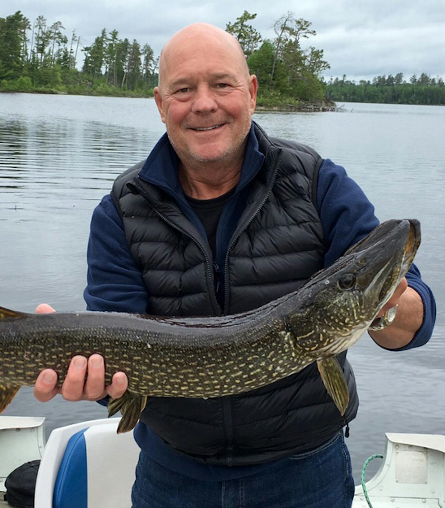 Paul Baker of Minnetristra, caught this 42-inch northern on Saganaga Lake (Cook County). Fishing with an ultralight with 4&#xee; test line, Baker was reeling in a small walleye when the northern hit it. He released both fish