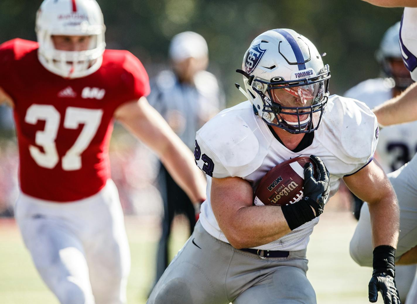 The annual Tommie Johnnie football game at Saint John's University on September 26, 2015. UST won the game by a final score of 35-14. Mandatory Credit: University of Minnesota/Mark Brown