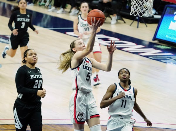 Connecticut freshman guard Paige Bueckers, after 14 college games, is even more precocious than Lindsay Whalen, and even more productive than Maya Moo