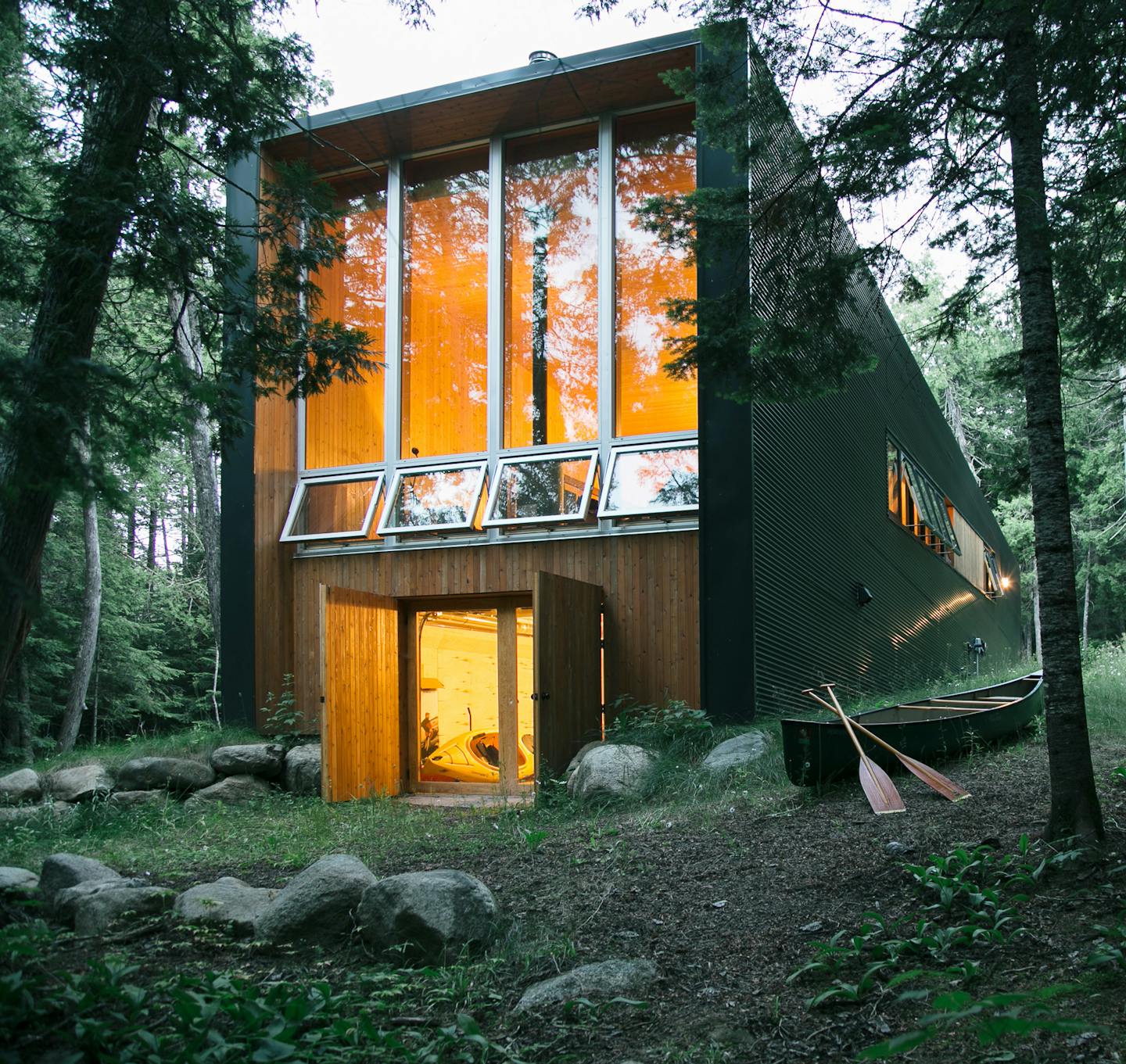 The Gunflint Lake Cabin, one of the vacation rental properties listed with PlansMatter, embodies a modern aesthetic.