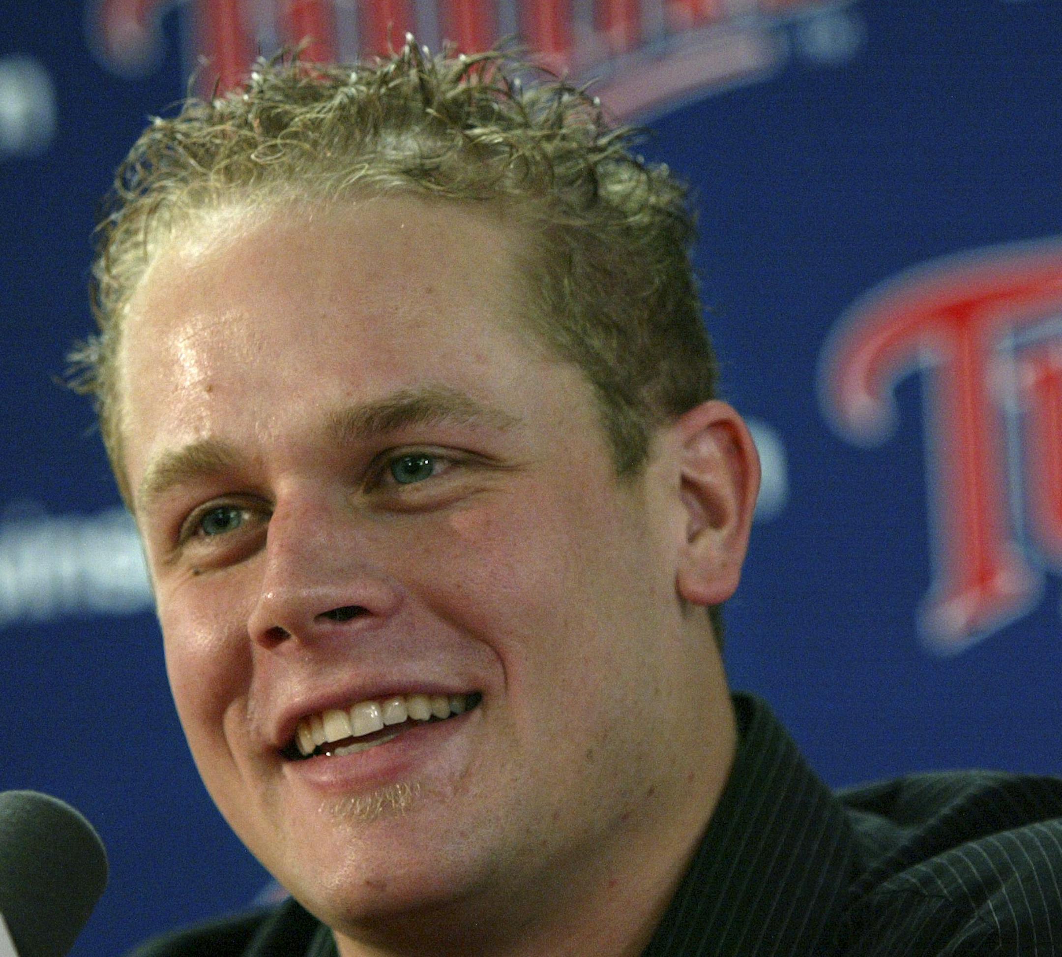 BRUCE BISPING &#x2022; bbisping@startribune.com
Bruce Bisping/Star Tribune
Minneapolis, MN., Tuesday, 11/21/2006. Minnesota Twin's Justin Morneau was all smiles as he answered questions after being announced he was the American League most valuable player. Morneau joins a select group of Twins players named MVP, including Zoilo Versalles, Harmon Killebrew and Rod Carew.