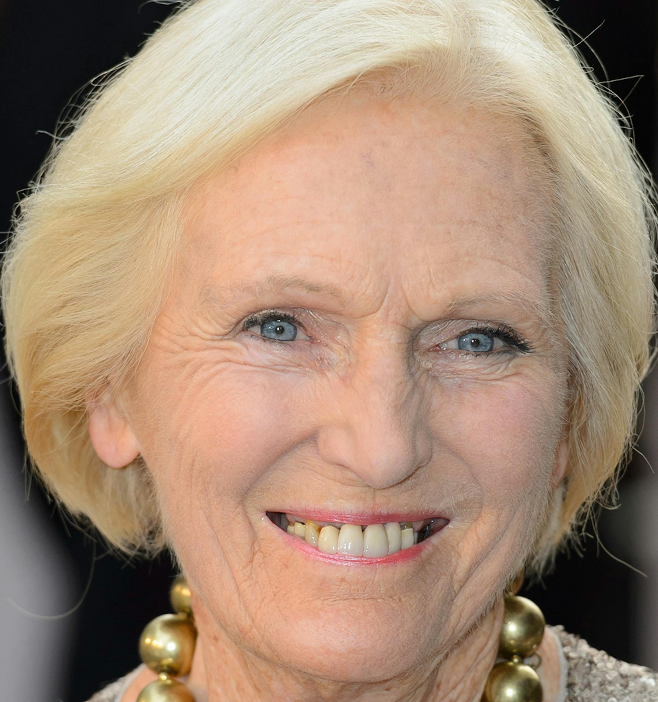 British presenter Mary Berry arrives for the Downton Abbey Charity Screening at a central London cinema, London, Wednesday, Sept. 17, 2014. (Photo by Jonathan Short/Invision/AP) ORG XMIT: LJS
