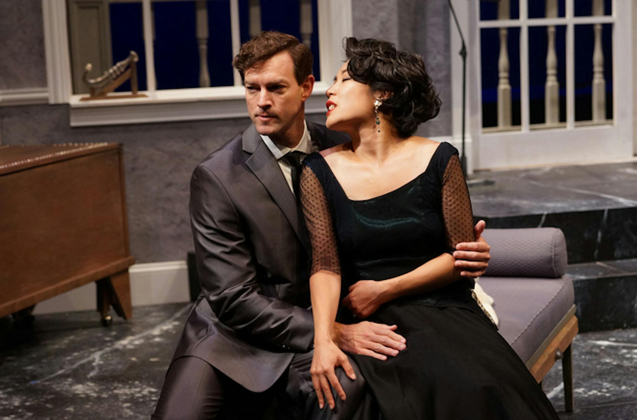 Peter Christian Hansen and Audrey Park in "The Rats," one of a trio of Agatha Christie mysteries at Park Square Theatre.