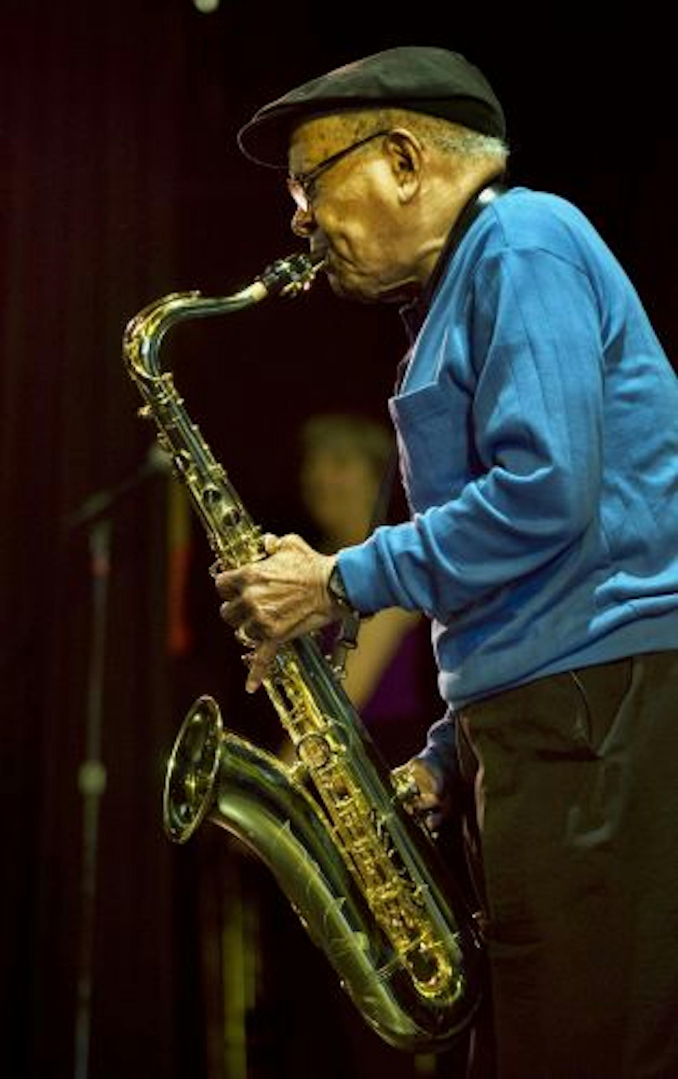 Irv Williams, 90, aka "Mr. Smooth," played during a rehearsal with the Irv Williams Quartet Wednesday at Intermedia Arts in Minneapolis.