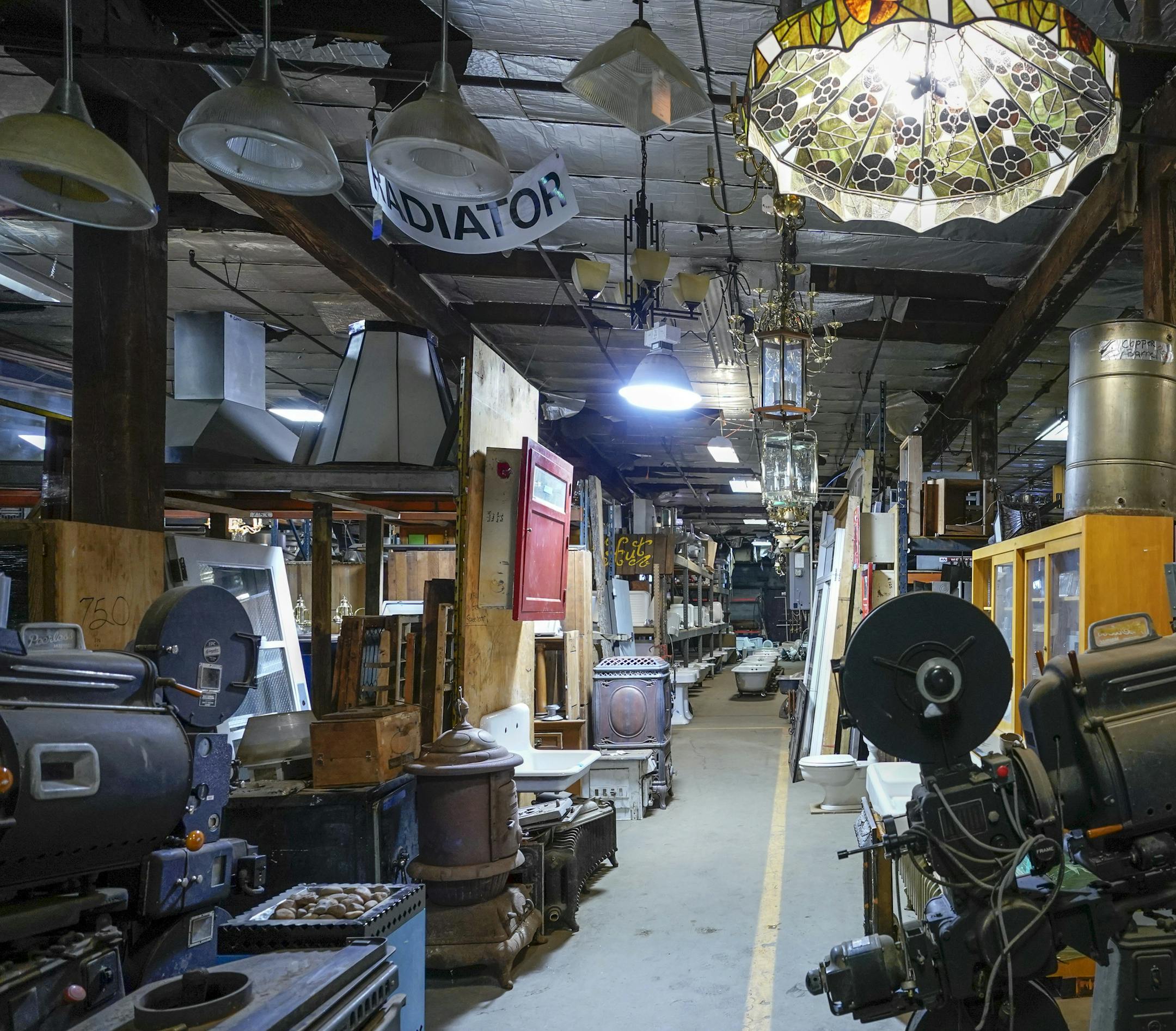 This movie projector from Northrop Auditorium now resides in one of Bauer Brothers' warehouses in north Minneapolis.