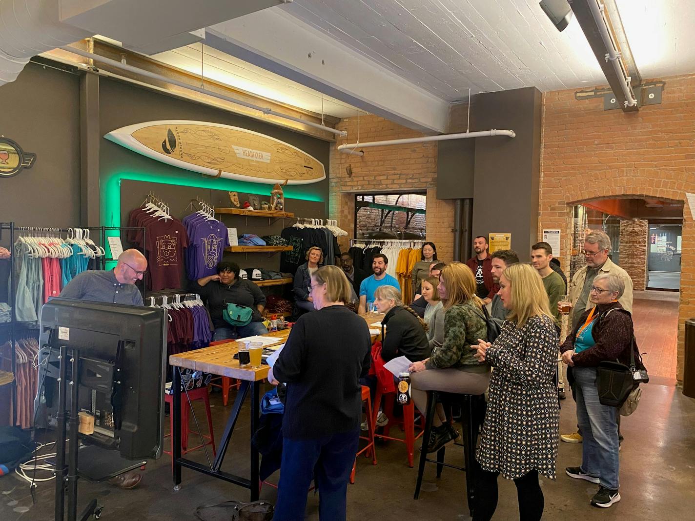 The Beltrami Neighborhood Council hosted a meeting at HeadFlyer Brewing in October 2022 about merging with three other northeast neighborhood associations.