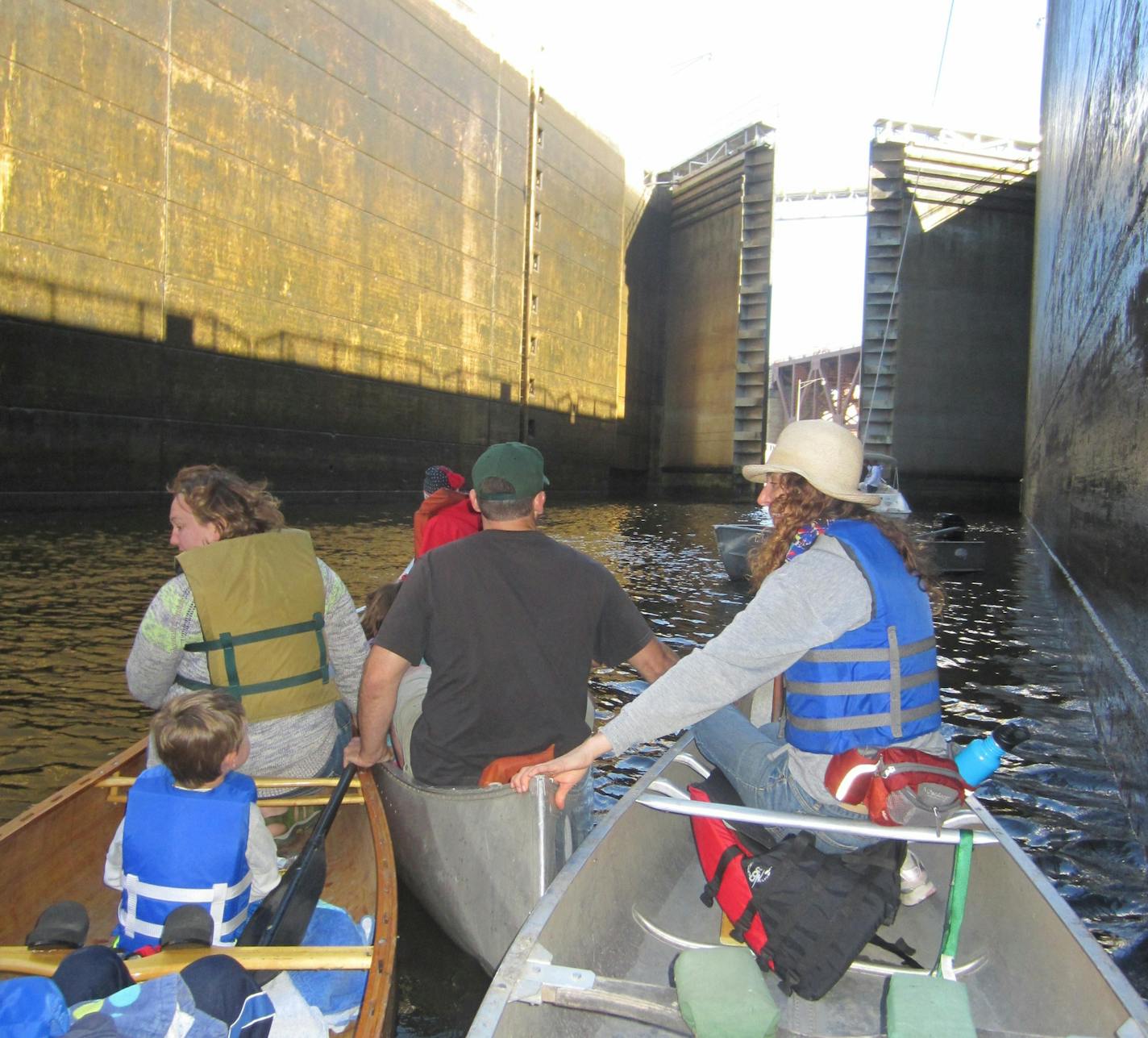 Exiting the Upper St. Anthony Lock. Photo by Lynn Keillor.