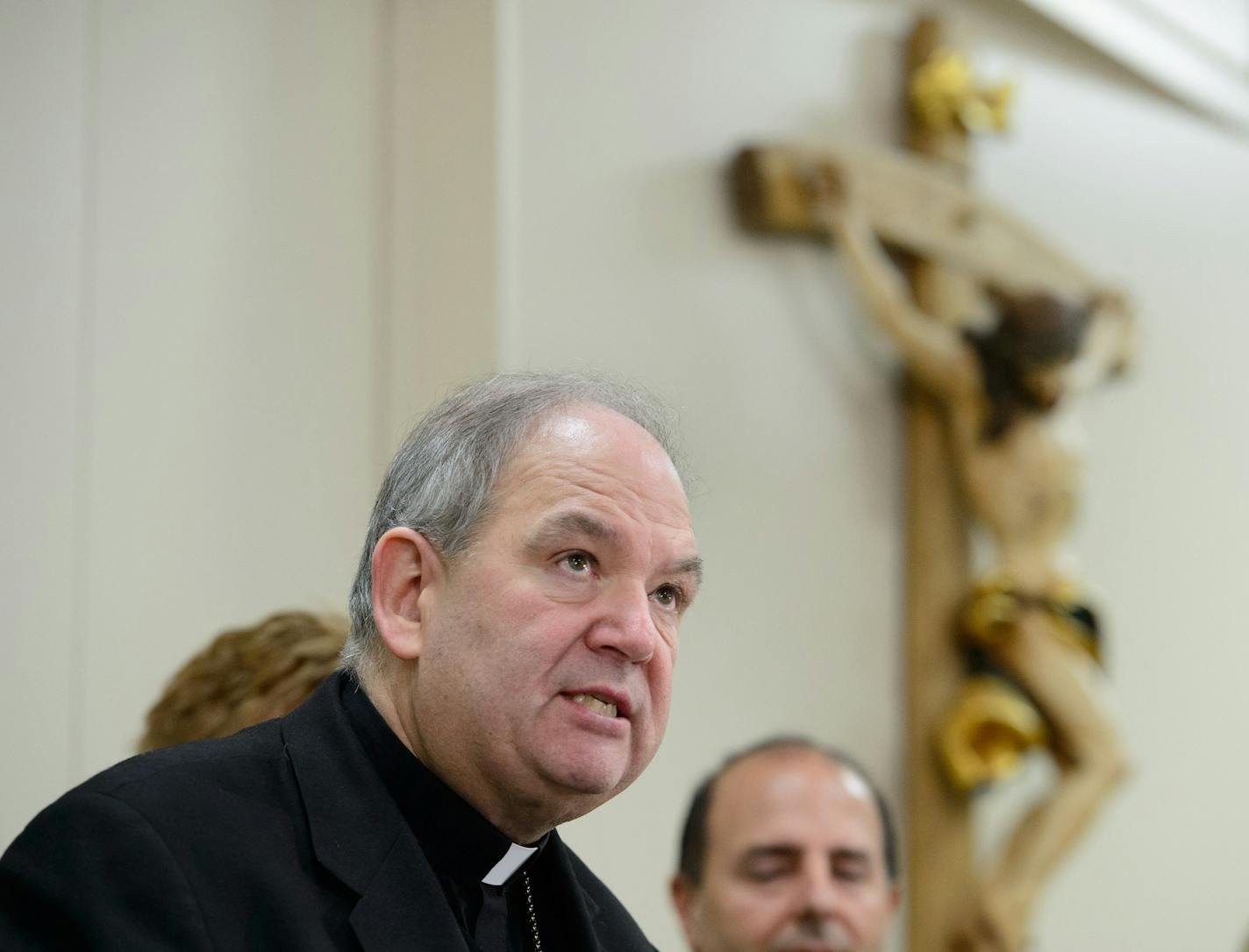 Archbishop Bernard Hebda spoke about the agreement and left the news conference without taking questions. ] GLEN STUBBE * gstubbe@startribune.com Friday, December 18, 2015 The Archdiocese of St. Paul and Minneapolis and the Ramsey County Attorney's office reached a settlement agreement Friday morning in a precedent-setting civil case accusing it of failing to protect children from a predatory priest.