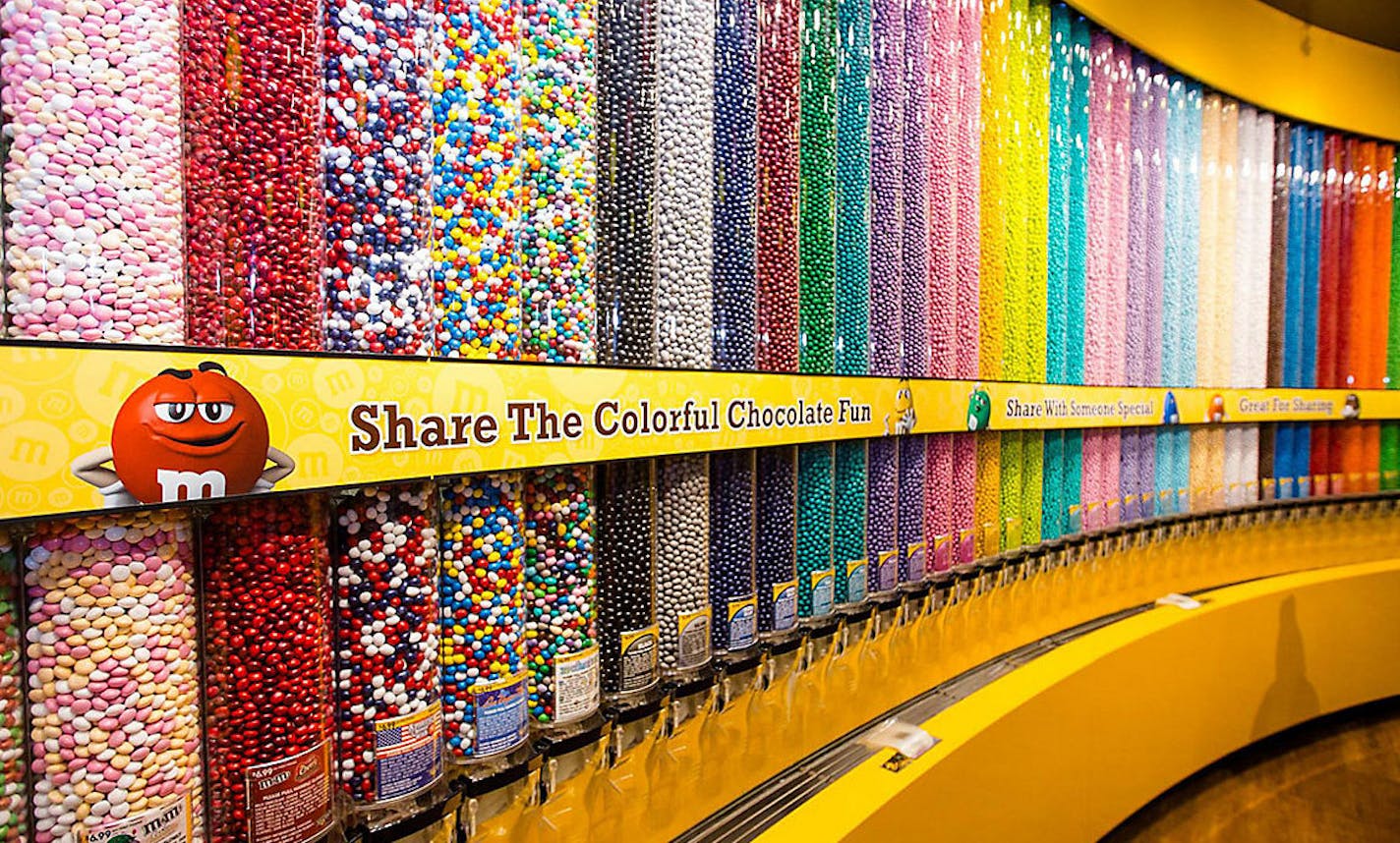 The Mall of America M&Ms store will feature a two-story footprint of the brand's signature "chocolate wall." (Provided by Mars Retail Group )