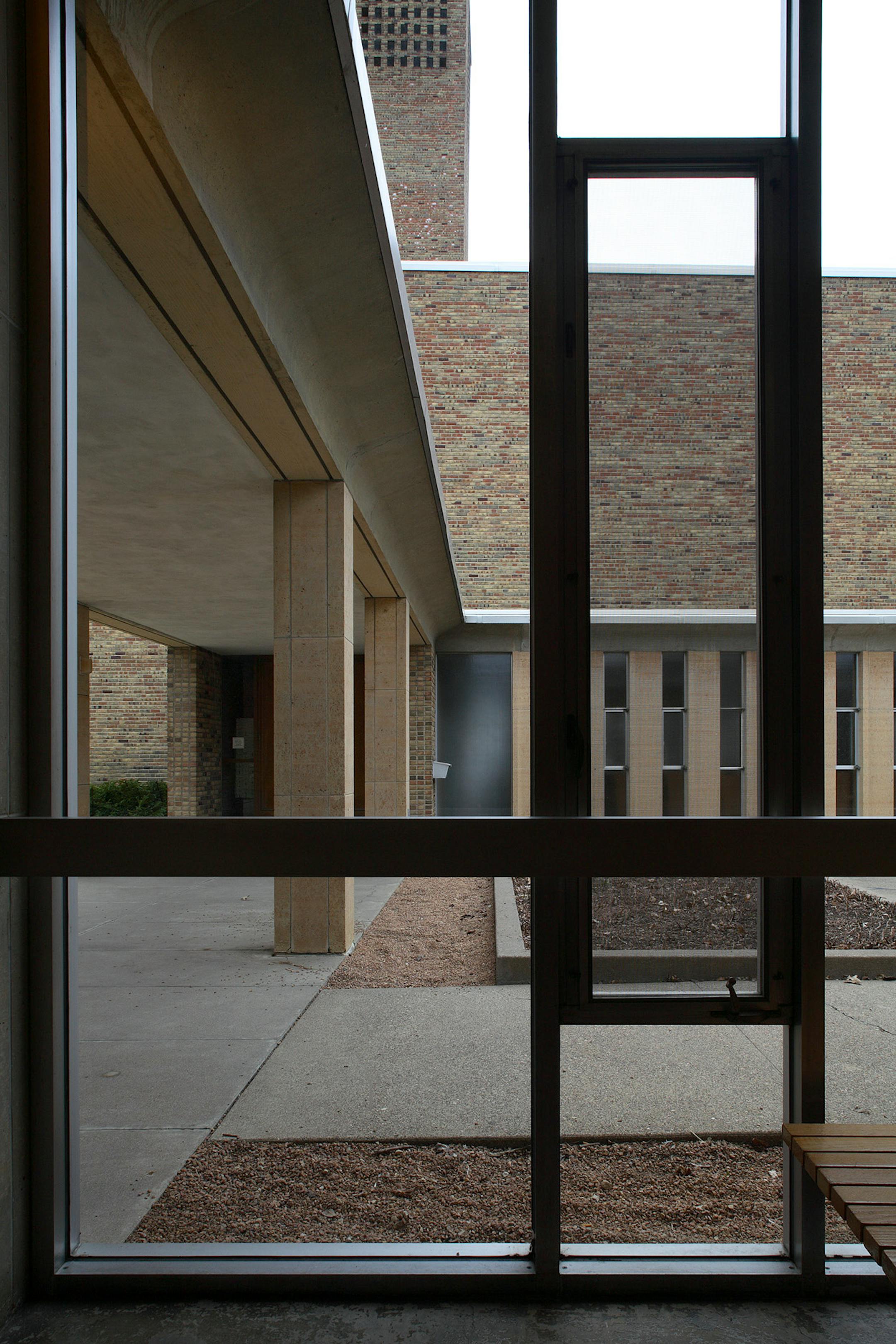 Detail of the window /wall area looking into the courtyard of Christ Church Lutheran, Minneapolis