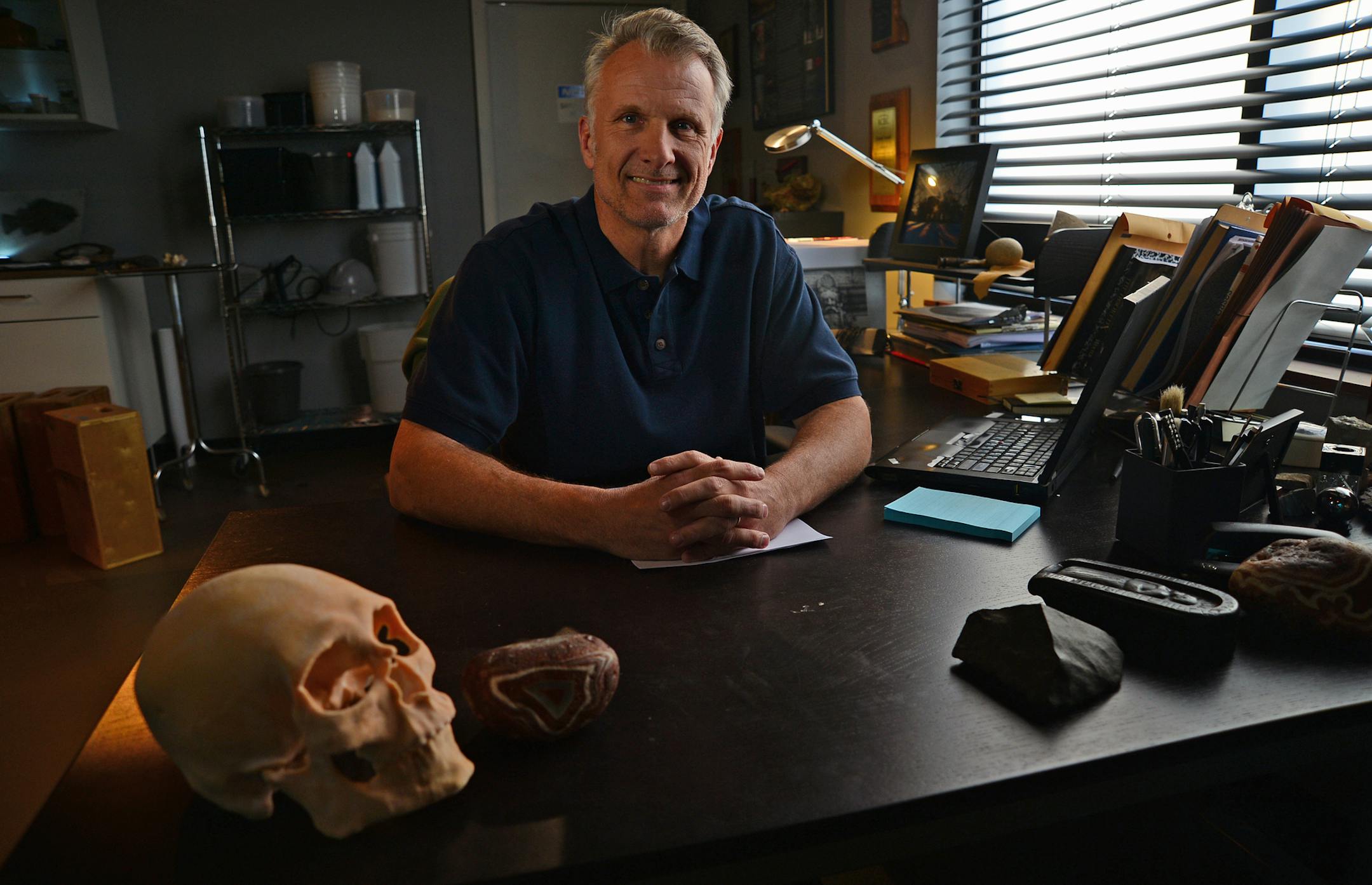 Scott Wolter at his desk on the set of "America Unearthed." ] Scott Wolter, a Chanhassen resident is the host of a successful program on History Channel 2 titled, "America Unearthed." It is produced by the Chaska-based film company, Committee Films Richard.Sennott@startribune.com Richard Sennott/Star Tribune Chaska , Minn. Wednesday 3/12/2014) ** (cq)