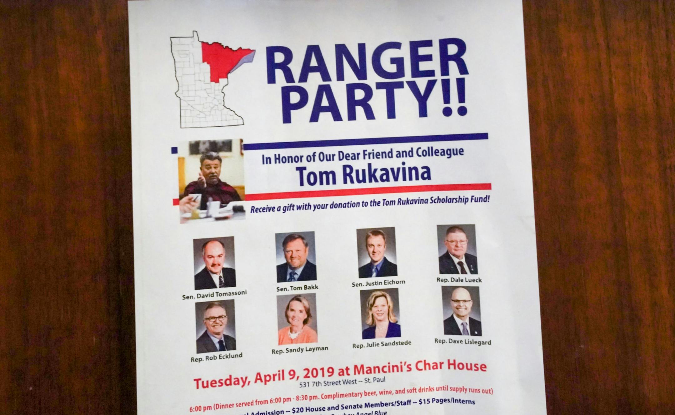 The biannual Ranger Party was held at Mancini's Char House in St. Paul.