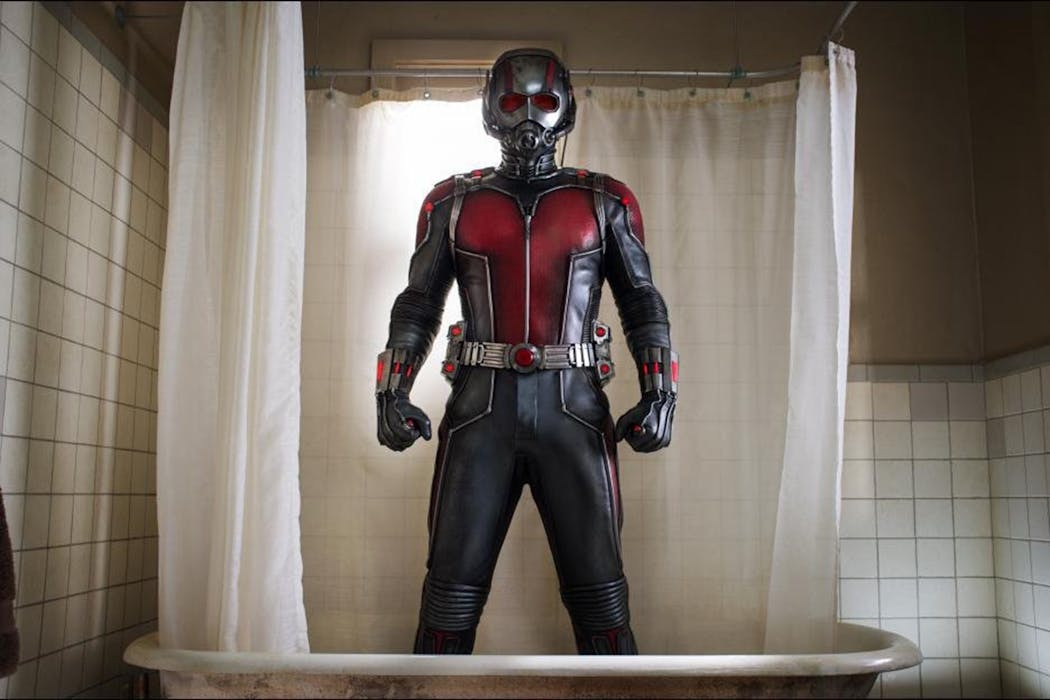 Paul Rudd stars as the tiny superhero in “Ant-Man.”