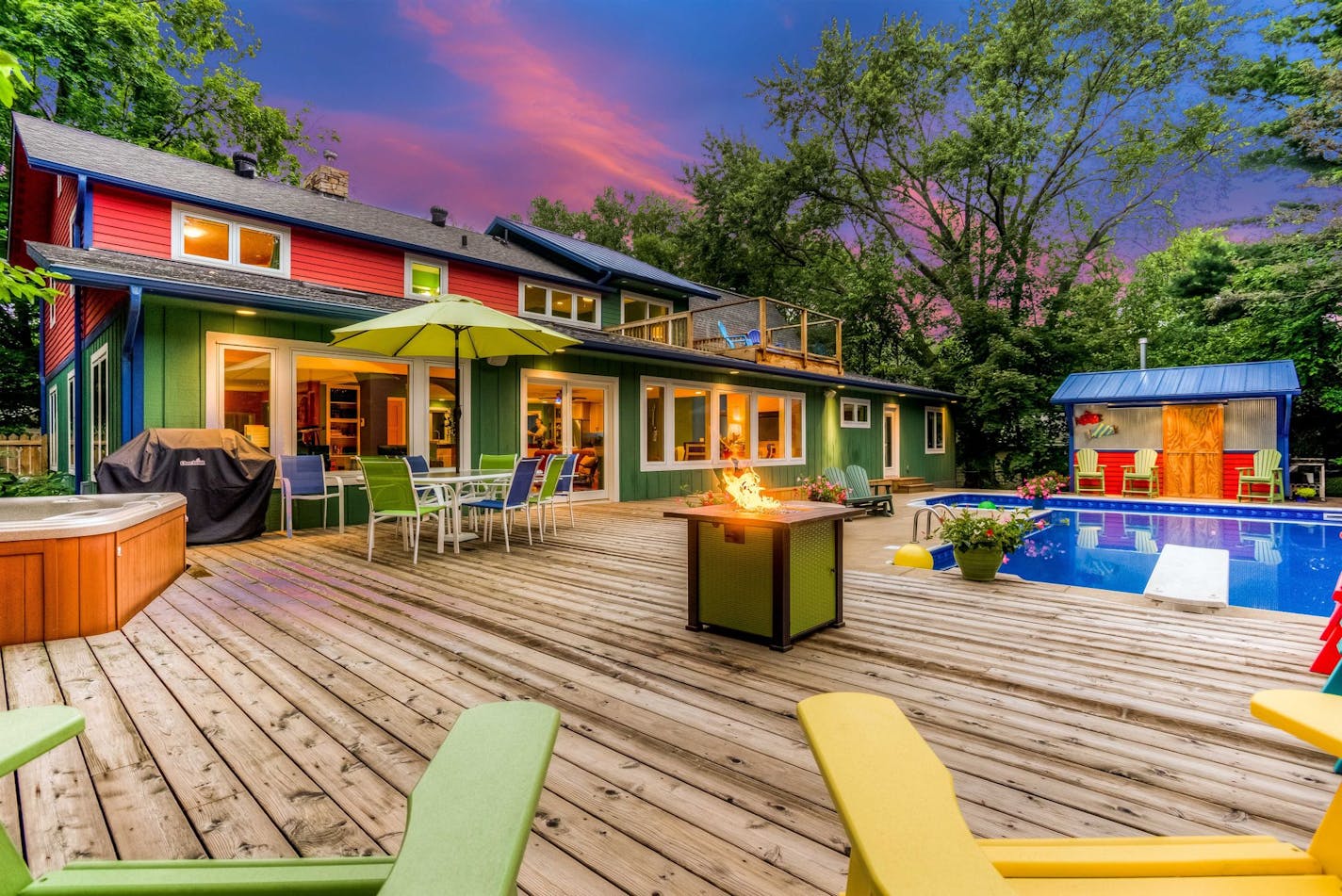 Homegazing - $899,000 Shorewood home is painted in a rainbow of colors inside and out.