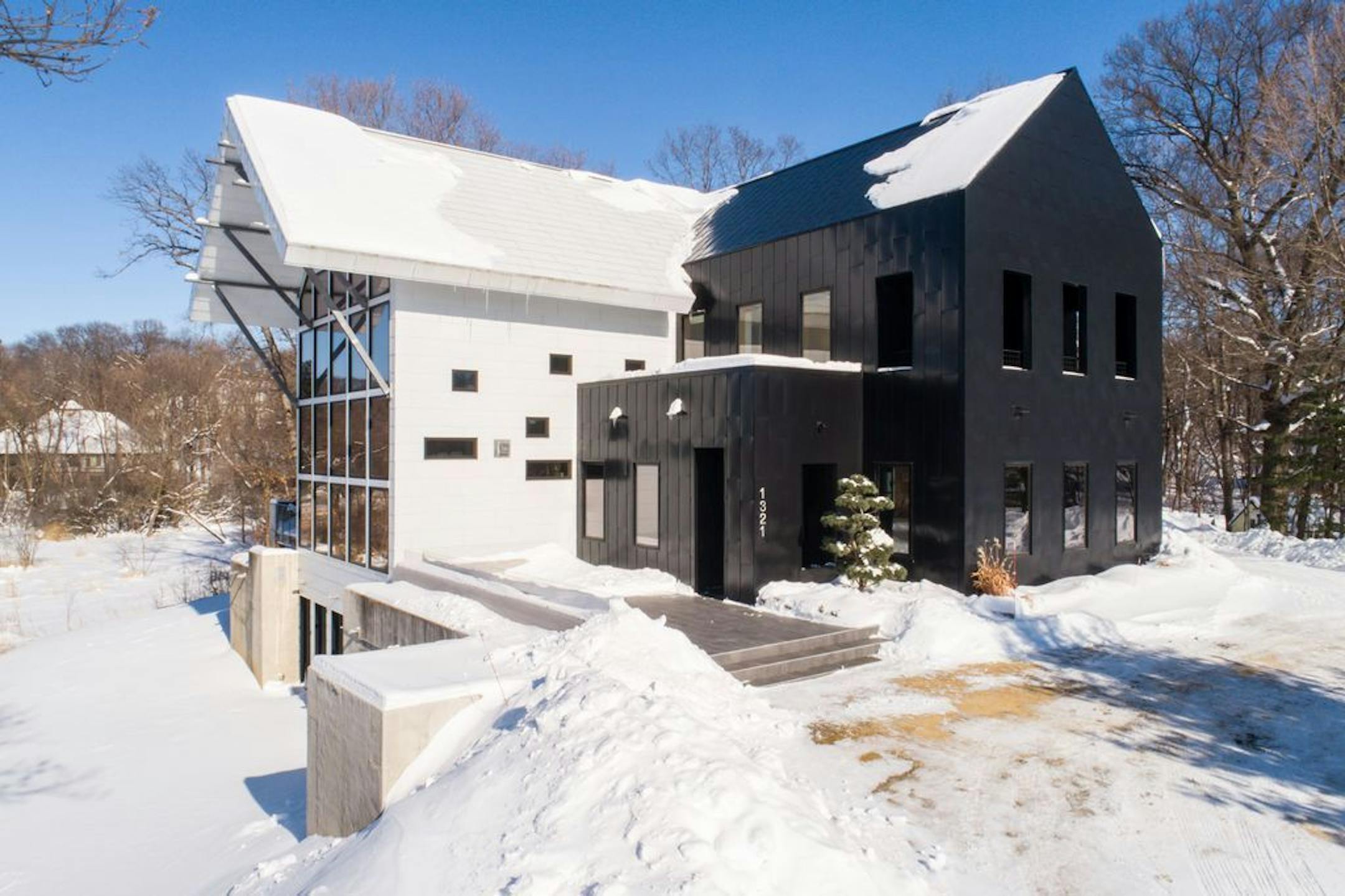 The house is clad in metal.