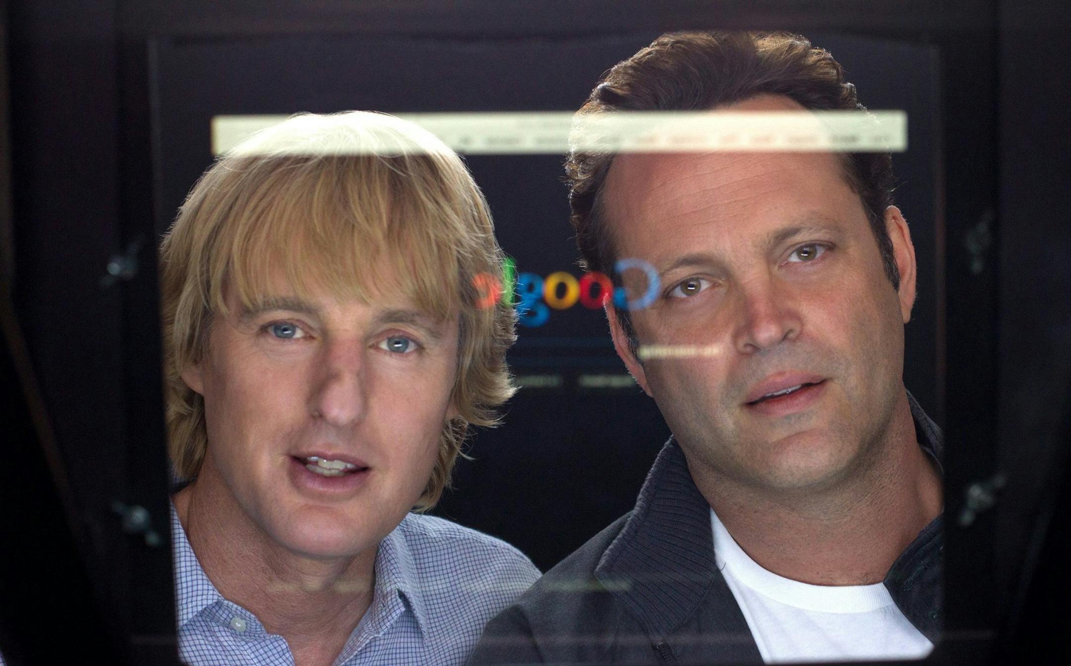 "The Internship," stars Owen Wilson, left, and Vince Vaughn as salesmen whose careers have been torpedoed by the digital world. Trying to prove they are not obsolete, they defy the odds by talking their way into a coveted internship at Google, along with a battalion of brilliant college students. (Phil Bray/Courtesy Twentieth Century Fox/MCT) ORG XMIT: 1139561 ORG XMIT: MIN1306050922022871