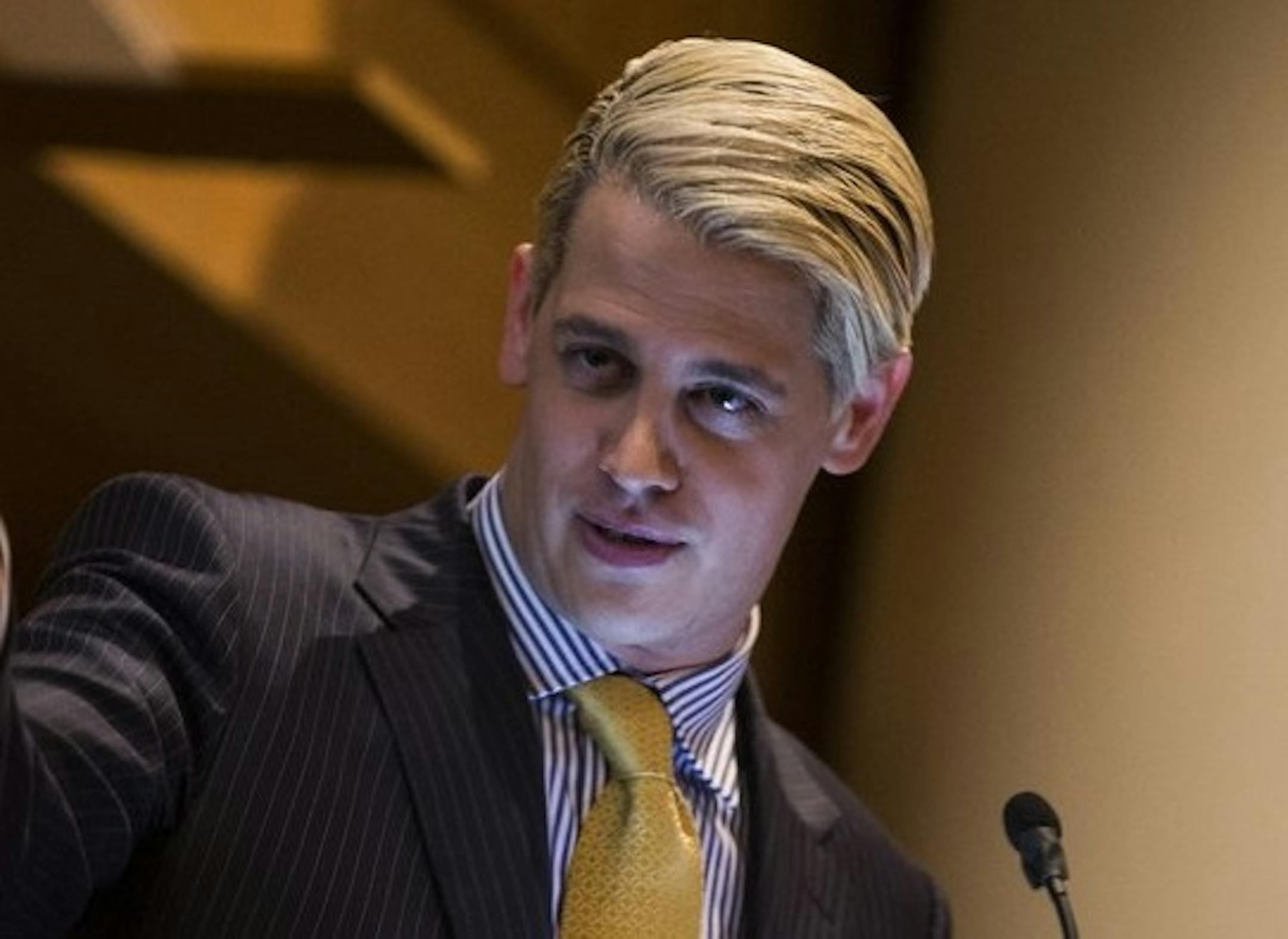 Milo Yiannopoulos spoke at the Humphrey Institute of Public Affairs on the campus of the University of Minnesota in Minneapolis in February.